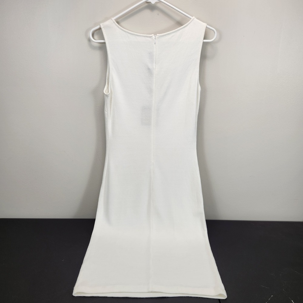 St. John Womens Cream White Sleeveless Knit Sheath Dress Size 6 NWT Made in USA - Picture 2 of 13